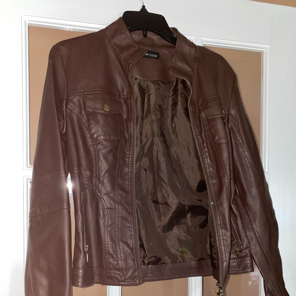 Brown leather jacket